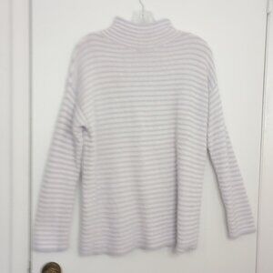 Chico's Zenergy Cozy Stripe Mock Neck Pullover Sweater